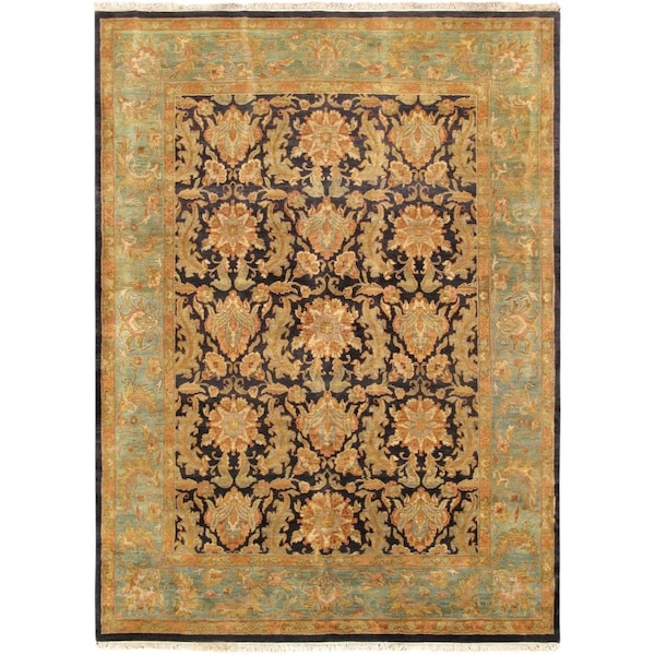 Wall-To-Wall Mogul Art Agra Collection Hand-Knotted Lambs Wool Area Rug, Red - 9 ft. x 12 ft. 5 in. WA1613611 - main